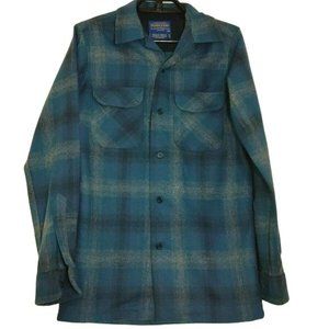 Pendleton Women Teal Gray Plaid Rider Shirt